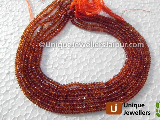 Spessartite Faceted Roundelle Beads